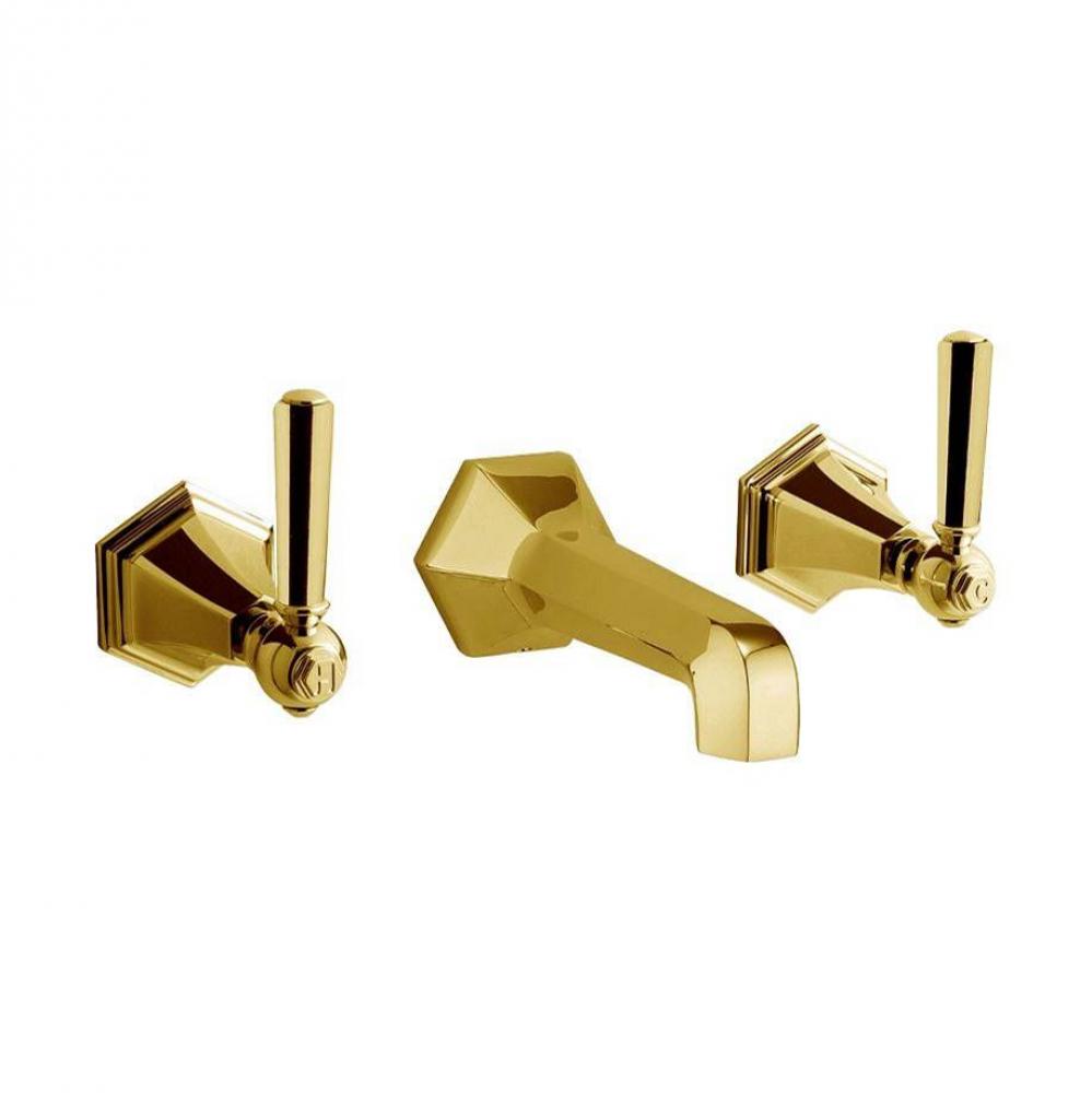 Waldorf Wall-mount Widespread Basin Faucet Trim with Metal Lever Handles B
