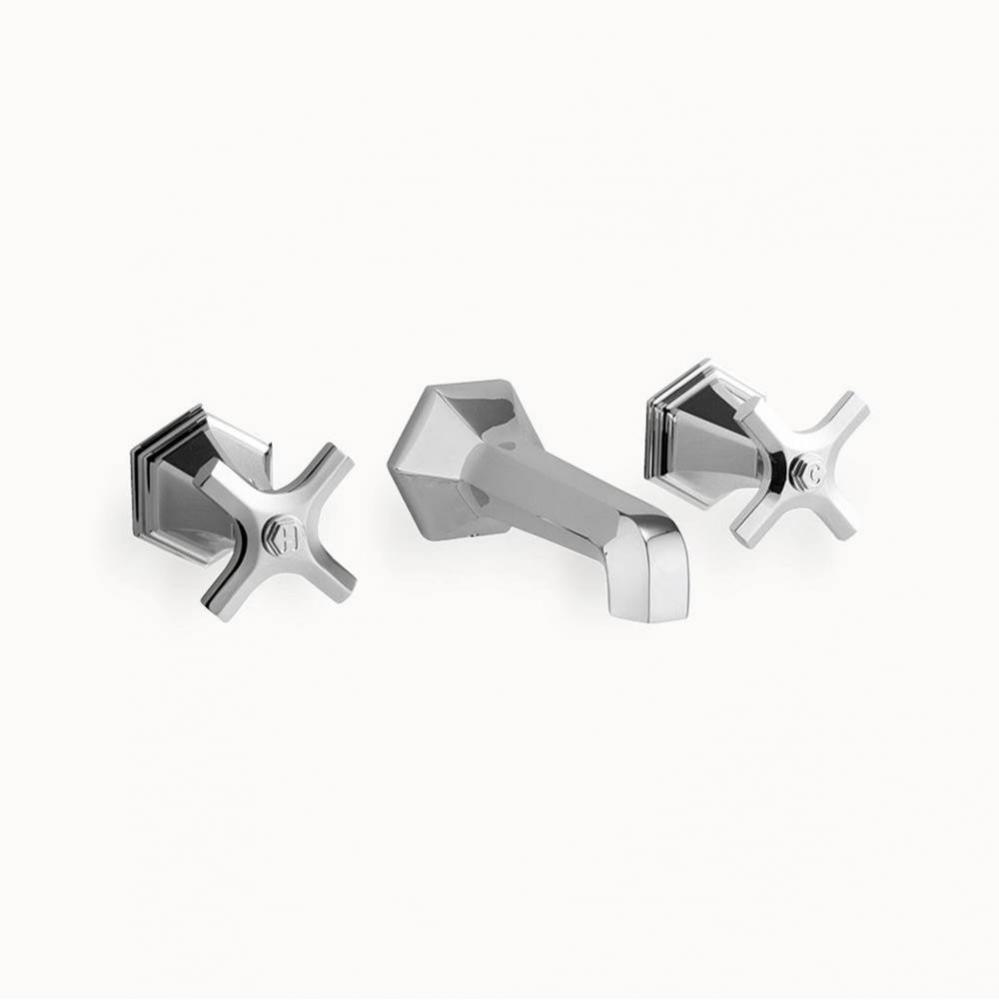 Waldorf Wall-mount Widespread Basin Faucet Trim with Cross Handles PC
