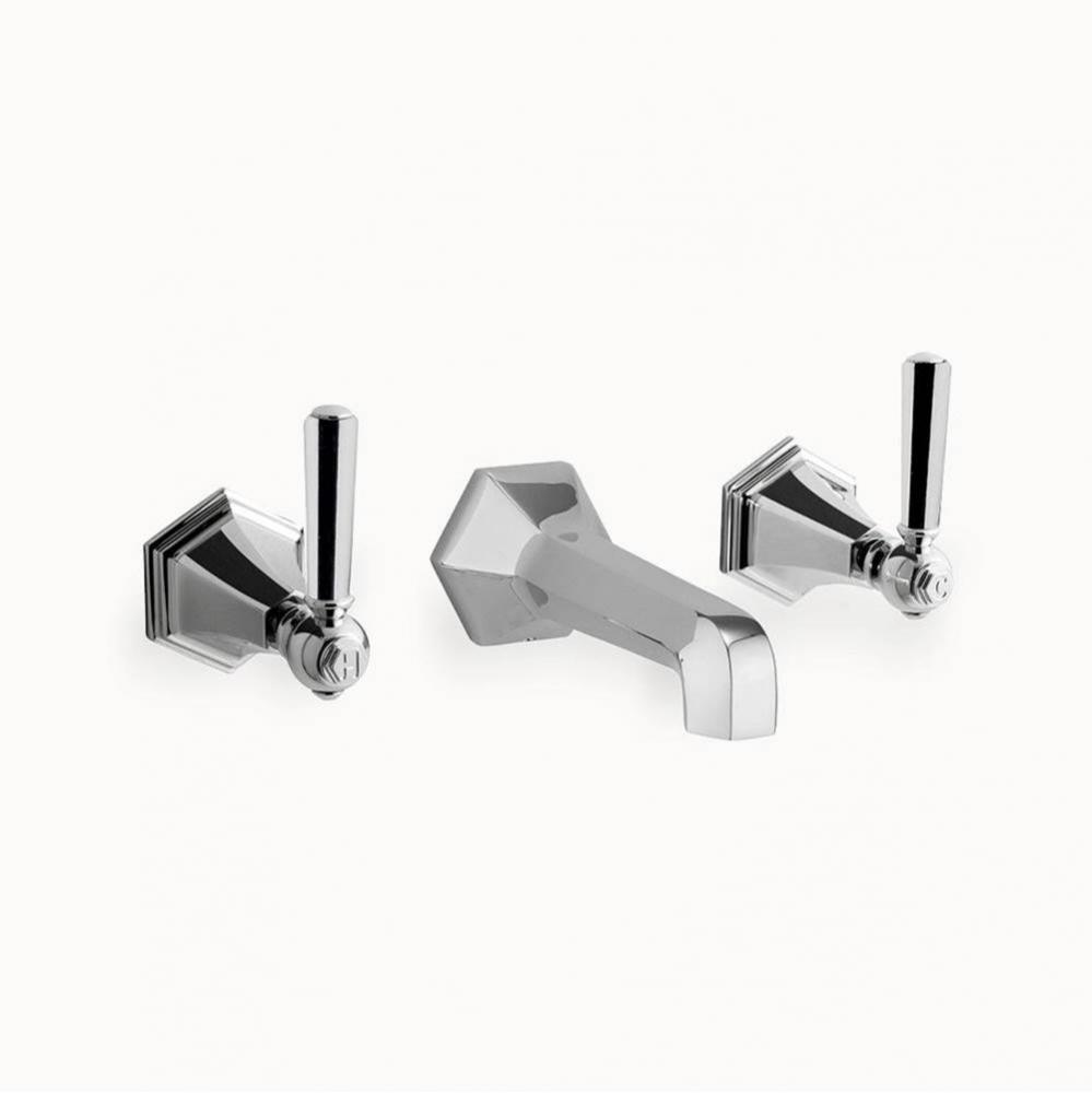 Waldorf Wall-mount Widespread Basin Faucet Trim with Metal Lever Handles PC