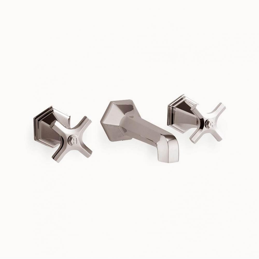 Waldorf Wall-mount Widespread Basin Faucet Trim with Cross Handles PN