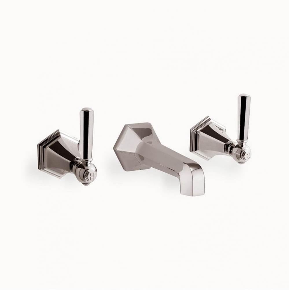 Waldorf Wall-mount Widespread Basin Faucet Trim with Metal Lever Handles PN