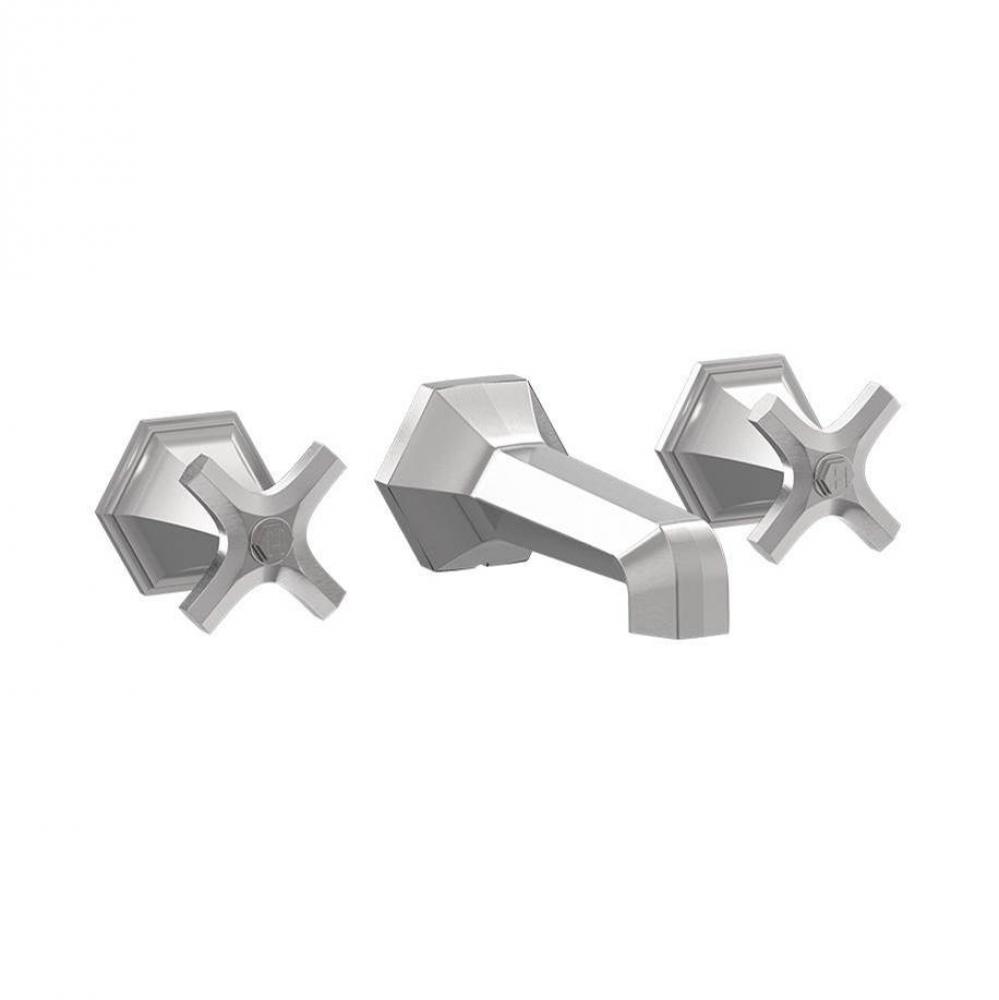 Waldorf Wall-mount Widespread Basin Faucet Trim with Cross Handles SN
