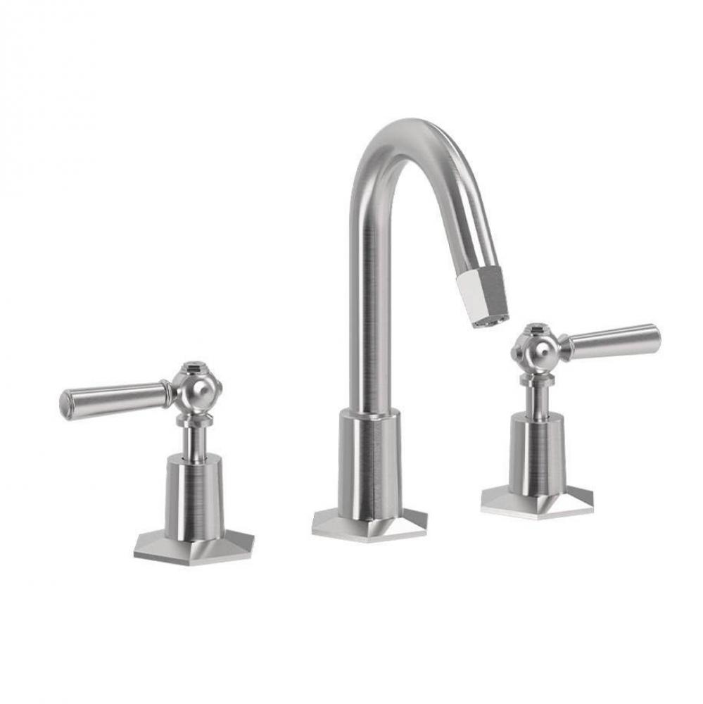 Waldorf Basin Faucet with Tall Spout and Metal Lever Handles SN
