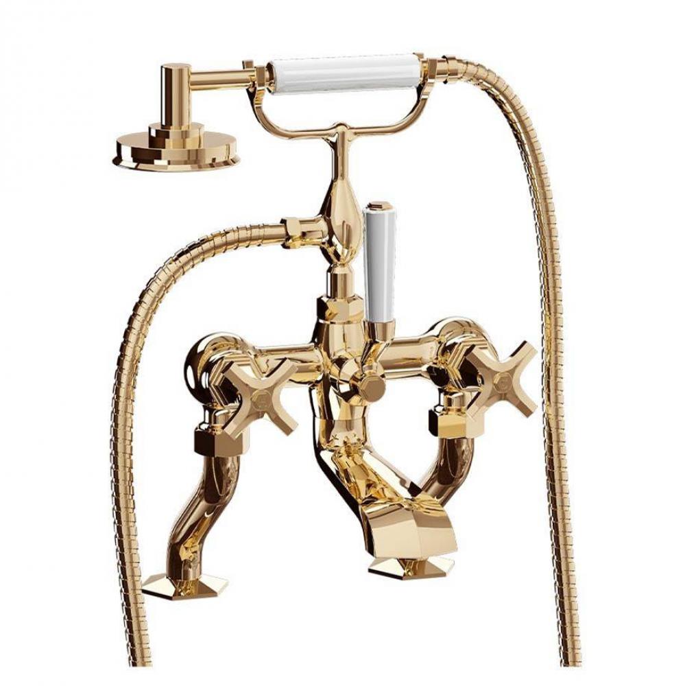 Waldorf Exposed Tub Faucet with Cross Handles (1.75GPM Handshower) B