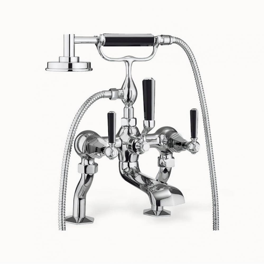 Waldorf Exposed Tub Faucet with Black Lever Handles (1.75GPM Handshower) PC