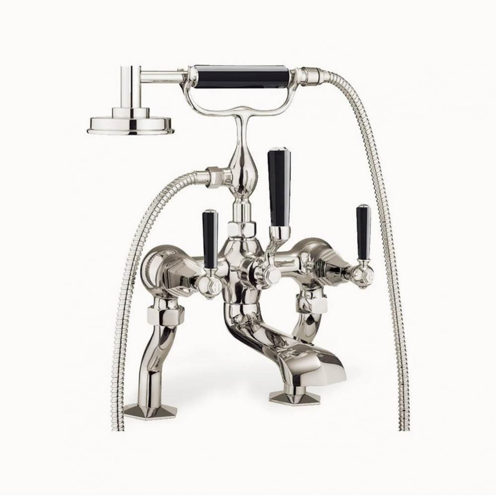 Waldorf Exposed Tub Faucet with Black Lever Handles (1.75GPM Handshower) PC