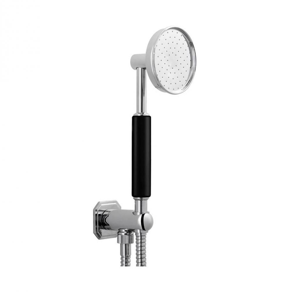 Waldorf Black Handshower Set With Hose and Bracket with Outlet (1.75 GPM) B