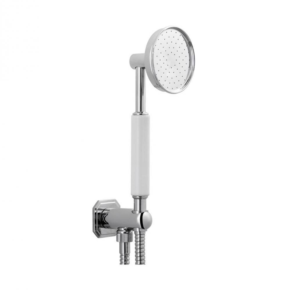Waldorf White Handshower Set With Hose and Bracket with Outlet SN