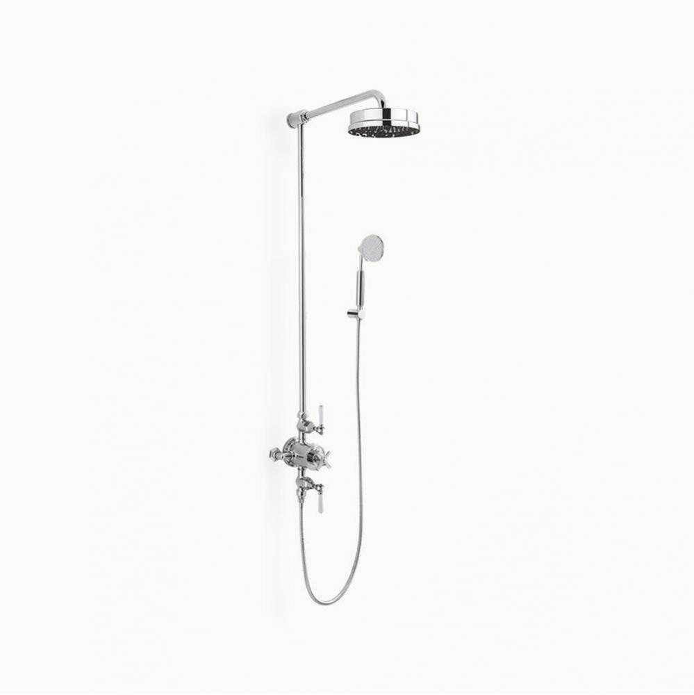 Waldorf Shower Set with White Lever Handles (Hook) PC