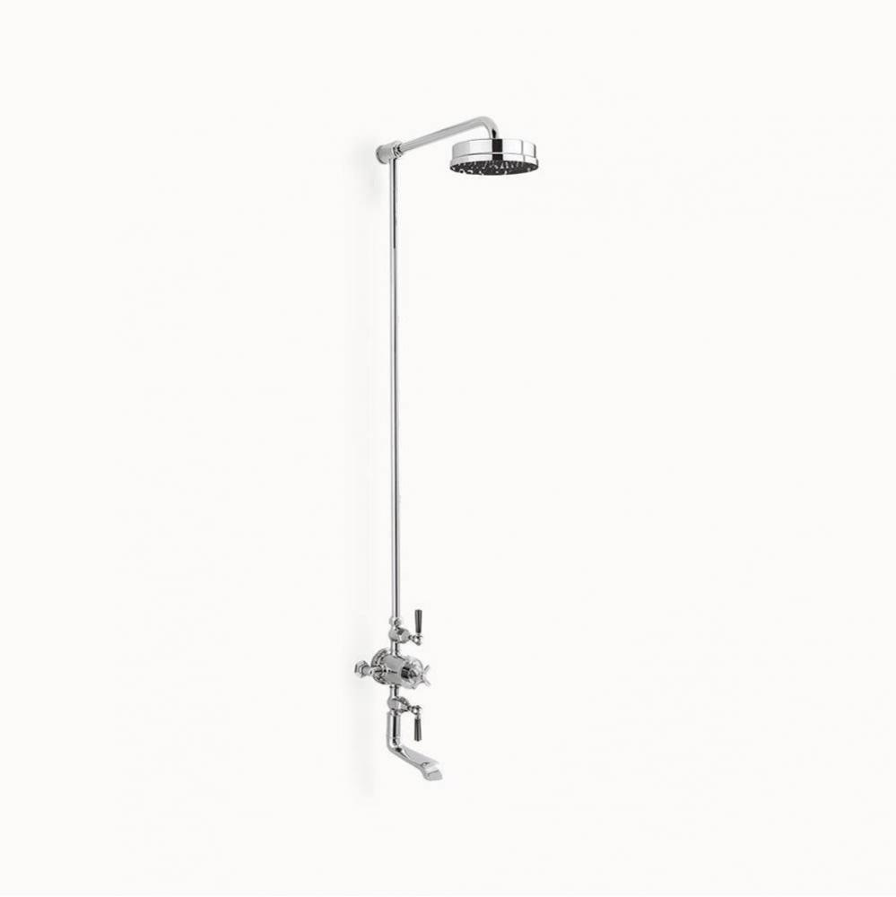 Waldorf Exposed Tub & Shower with Black Lever Handles PC