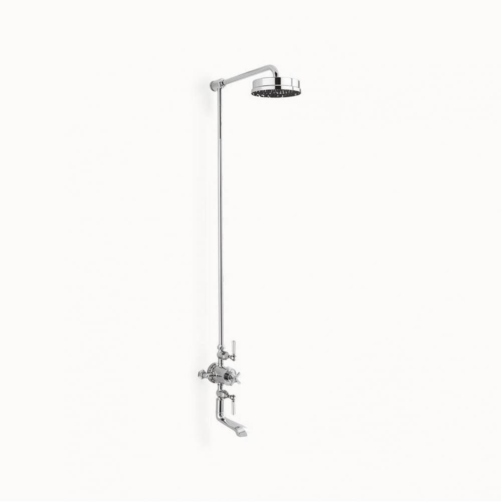 Waldorf Exposed Tub & Shower with White Lever Handles PC