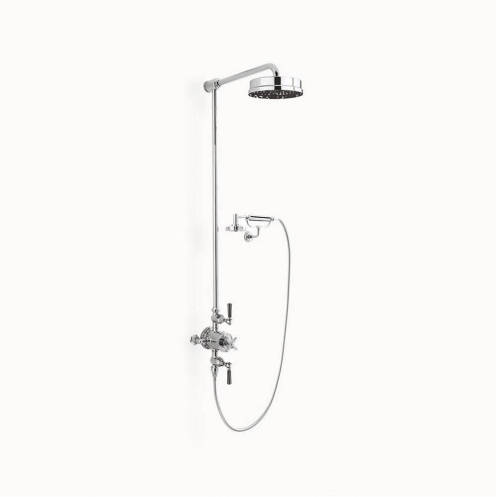 Waldorf Exposed Shower with Black Lever Handles (Cradle) PC