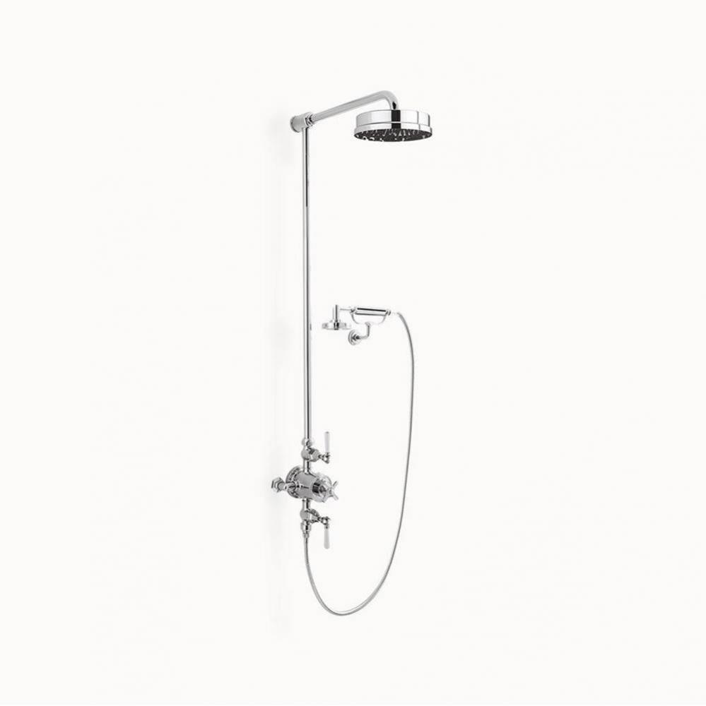 Waldorf Exposed Shower with White Lever Handles (Cradle) PC