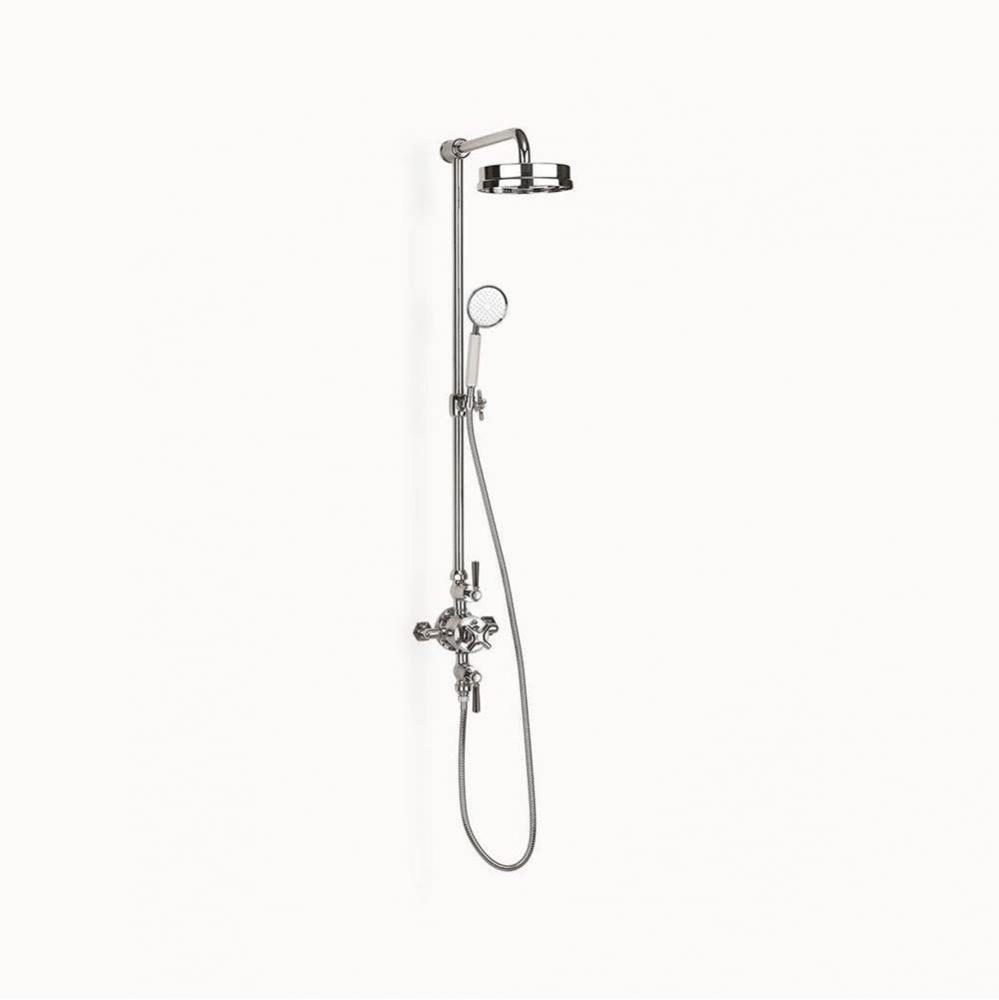 Waldorf Exposed Shower with Black Lever Handles (Slider) PC