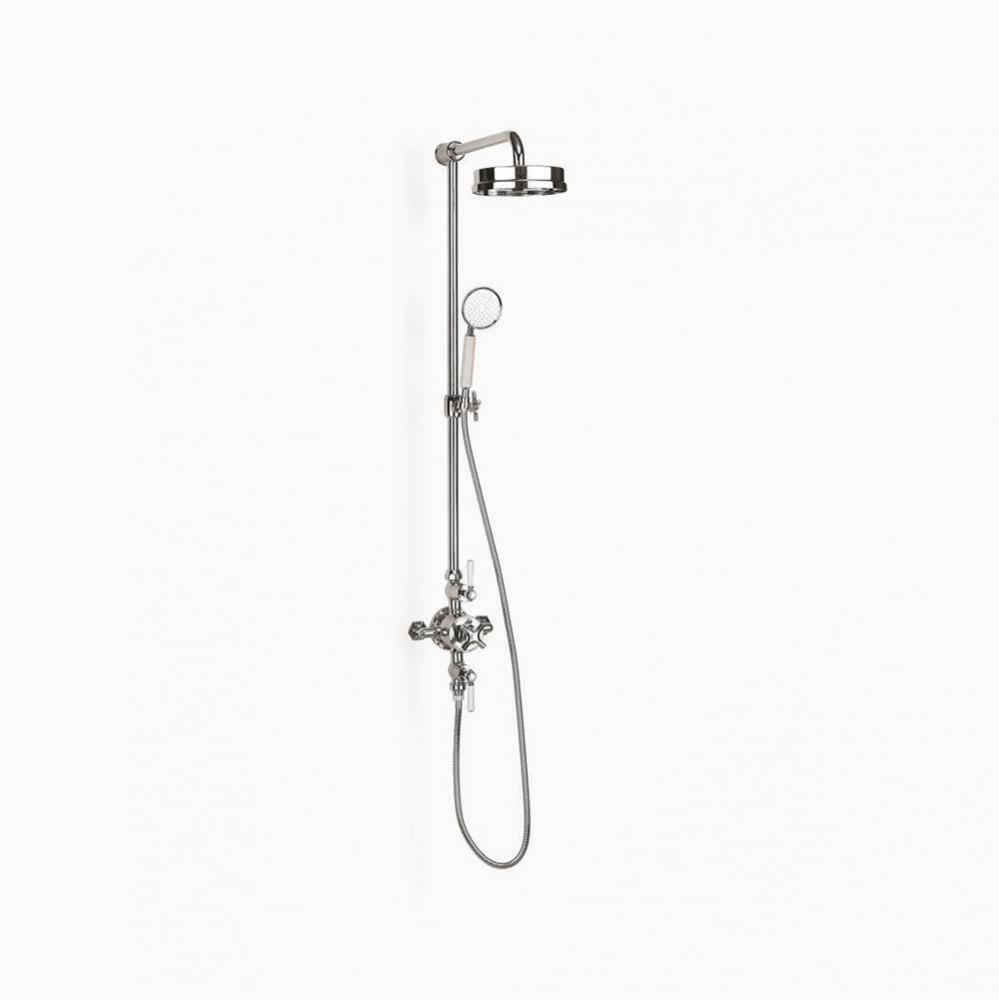 Waldorf Exposed Shower with White Lever Handles (Slider) PC
