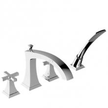 Crosswater London 14X-03-T-PC - Leyden X Deck Tub Faucet with Handshower Trim PC