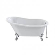 Crosswater London BEL-F6031-E-FT-WH-C - Belgravia Slipper Freestanding Footed Bathtub (With Polished Chrome Claw Feet)