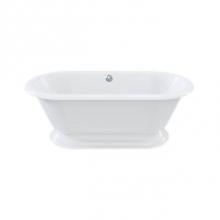 Crosswater London BEL-F6732-C-PD-WH - Belgravia Bathtub With Pedestal, Clearstone, White Semi-Gloss