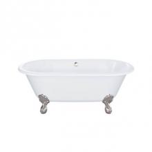 Crosswater London BEL-F6732-C-FT-WH-N - Belgravia Freestanding Footed Bathtub (With Polished Nickel Claw Feet)