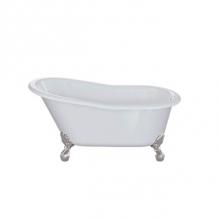 Crosswater London BEL-F6031-E-FT-WH-N - Belgravia Slipper Freestanding Footed Bathtub (With Polished Nickel Claw Feet)