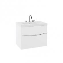 Crosswater London US-PRO28DWH-U - Mpro Double Drawer Unit With Smith Basin Top, 28In, White