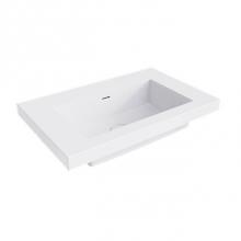 Crosswater London SMI-BT28-WH - Smith 28'' Basin Top, Nth, Semi-Gloss White, Click-Clack Waste In Matching Clearstone In