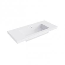 Crosswater London SMI-BT39-WH - Smith 39'' Basin Top, Nth, Semi-Gloss White, Click-Clack Waste In Matching Clearstone In