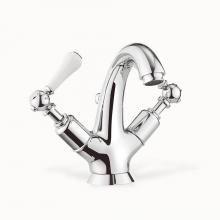 Crosswater London US-BL112DPC_LV - Belgravia Single-hole Basin Faucet with White Lever Handles PC