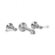 Crosswater London US-BL131WNS_LV - Belgravia Wall-mount Basin Faucet Trim with White Lever Handles SN