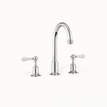 Crosswater London US-BL135DPC_LV - Belgravia Widespread Basin Faucet with Tall Spout and White Lever Handles PC