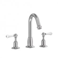 Crosswater London US-BL135DPS_LV - Belgravia Widespread Basin Faucet with Tall Spout and White Lever Handles SN