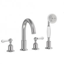 Crosswater London US-BL440DS_LV - Belgravia Deck Tub Faucet with White Lever Handles SN