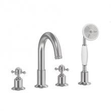 Crosswater London US-BL440175DS - Belgravia Deck Tub Faucet with Cross Handles (1.75 GPM Handshower) SN