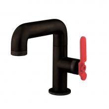 Crosswater London US-UN110DPMB_RLV - Union Single-hole Basin Faucet with Red Lever Handle MB