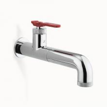 Crosswater London US-UN111WNC_RLV - Union Single-hole Wall-mount Basin Faucet with Red Lever Handle PC