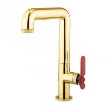 Crosswater London US-UN112DNB_RLV - Union Vessel Faucet with Red Lever Handle B