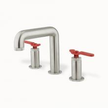Crosswater London US-UN135DPBN_RLV - Union Widespread Basin Faucet with Red Lever Handles BN
