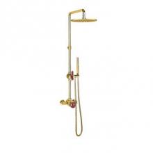 Crosswater London US-UN820B_R - Union Exposed Shower Set with 10'' Shower Head and Red Handles B