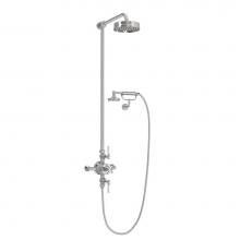 Crosswater London US-WF_CRADLES_LV - Waldorf Exposed Shower with White Lever Handles (Cradle) SN