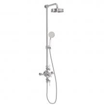 Crosswater London US-WF_SLIDERS_LV - Waldorf Exposed Shower with White Lever Handles (Slider) SN