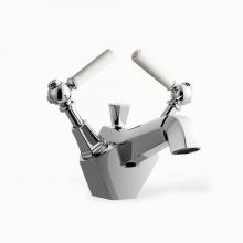 Crosswater London US-WF110DPC_LV - Waldorf Single-hole Basin Faucet with White Lever Handles PC