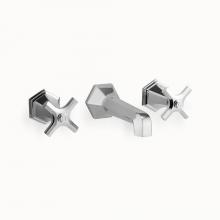 Crosswater London US-WF131WNC - Waldorf Wall-mount Widespread Basin Faucet Trim with Cross Handles PC