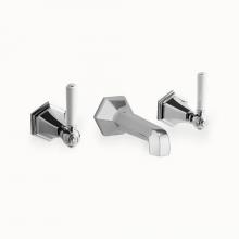 Crosswater London US-WF131WNC_LV - Waldorf Wall-mount Widespread Basin Faucet Trim with White Lever Handles PC