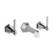 Crosswater London US-WF131WNN - Waldorf Wall-mount Widespread Basin Faucet Trim with Cross Handles PN