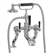 Crosswater London US-WF422175DS_BLV - Waldorf Exposed Tub Faucet with Black Lever Handles (1.75GPM Handshower) SN