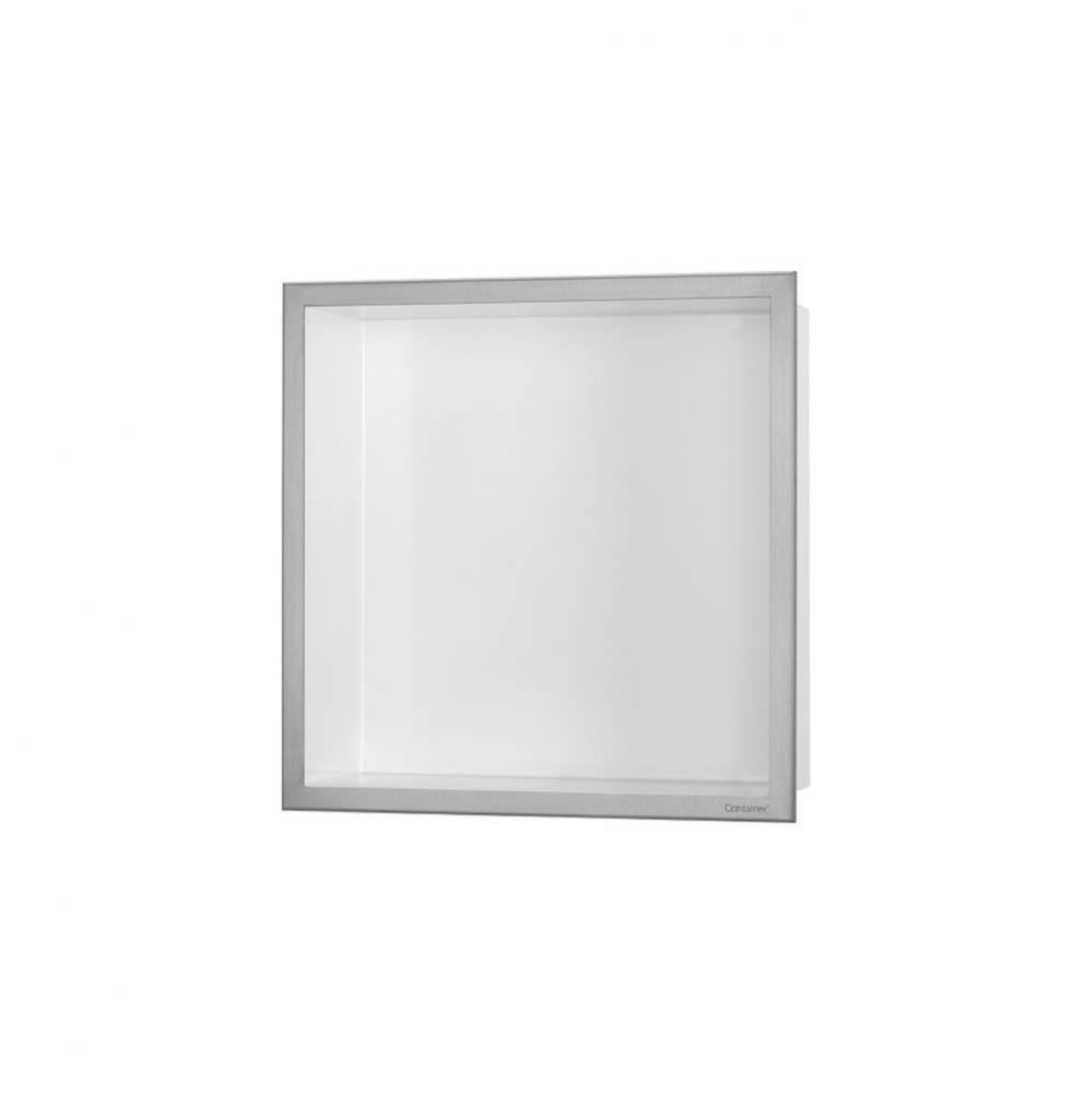 ESS Box 10 12''x12''(300x300mm) White with frame brushed stainless steel, incl