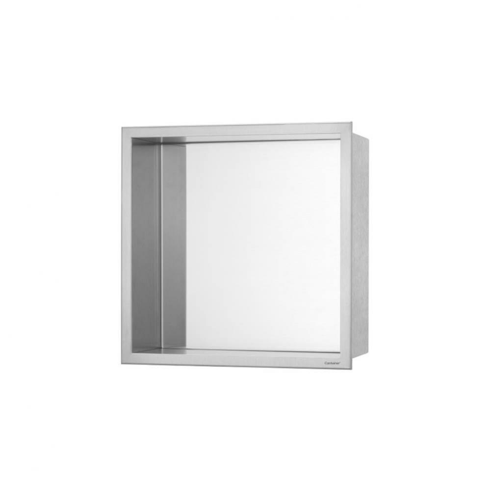 ESS Box 10 incl. mirror 12''x12''(300x300mm) with frame brushed stainless stee