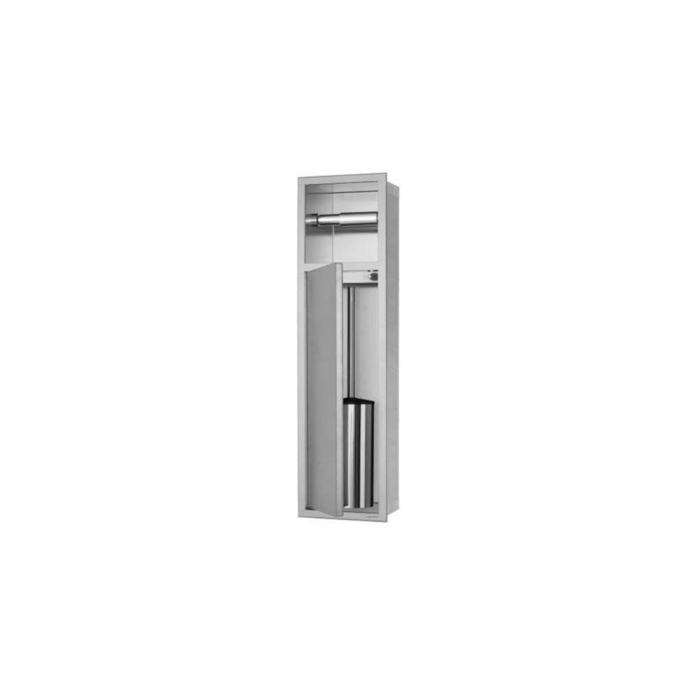 ESS Roll Toilet brush set and Toilet paper holder, Stainless Steel door