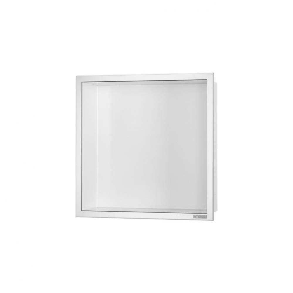 ESS Box 10 12''x12''(300x300mm) White with frame chrome-plated stainless steel