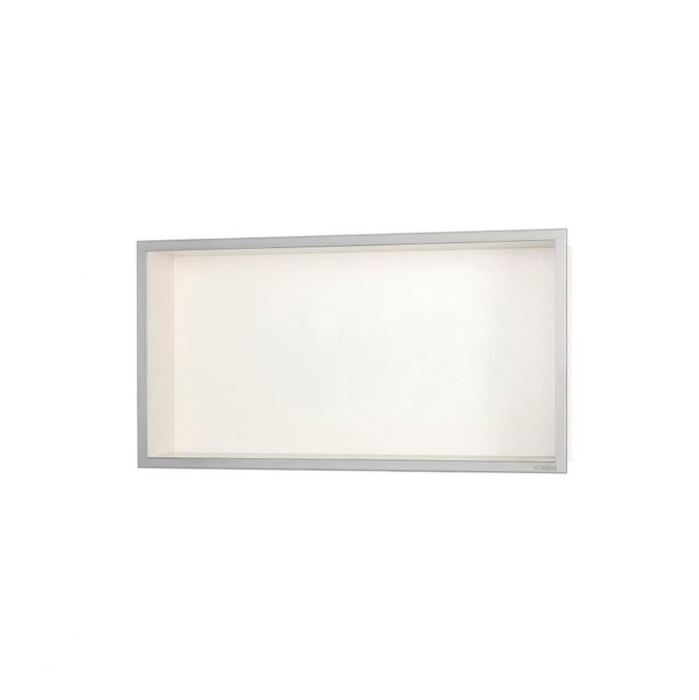 ESS Box 10 24''x12''(600x300mm) Off white with frame brushed stainless steel,
